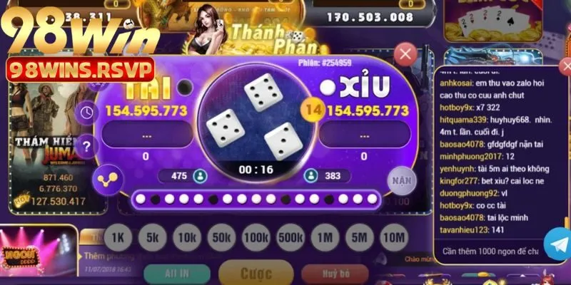 Nắm rõ luật chơi và bí quyết cược khi chơi tài xỉu 98win