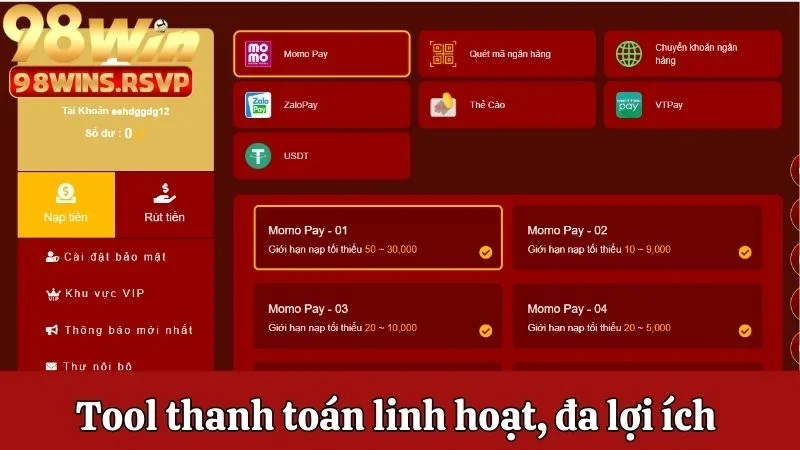 Tool thanh toán linh hoạt, đa lợi ích